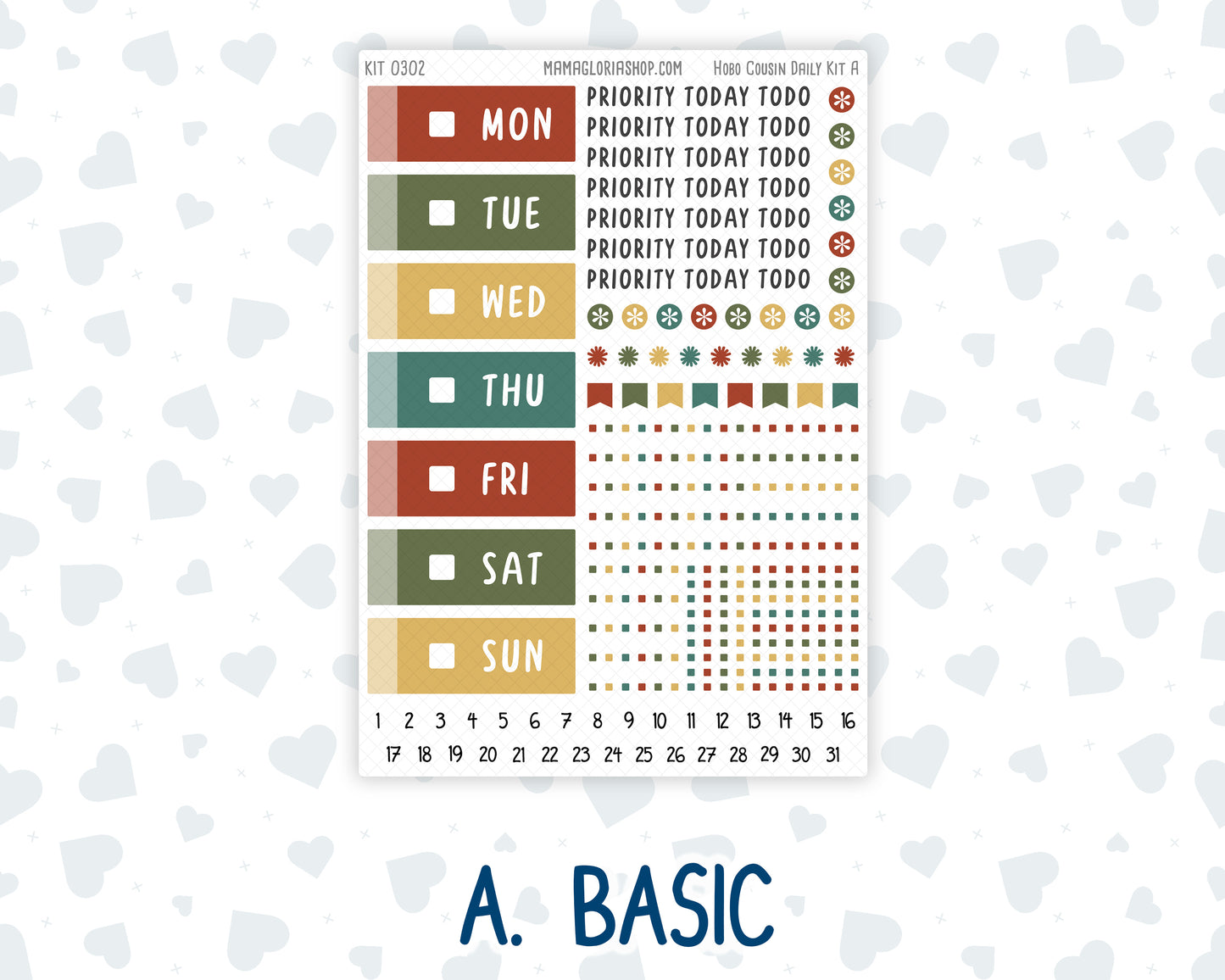 Kit 0302 - Hobonichi Cousin - Daily Kit - November - Thankful Season