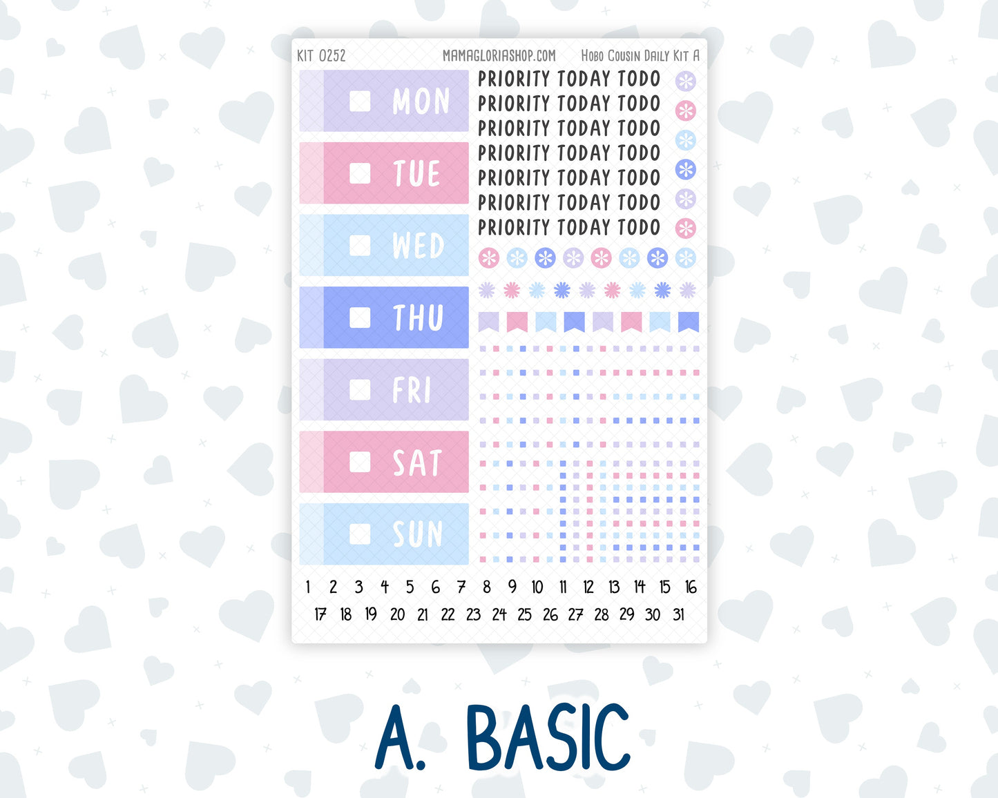 Kit 0252 - Hobonichi Cousin - Daily Kit - February - Tokyo Candy Cloud