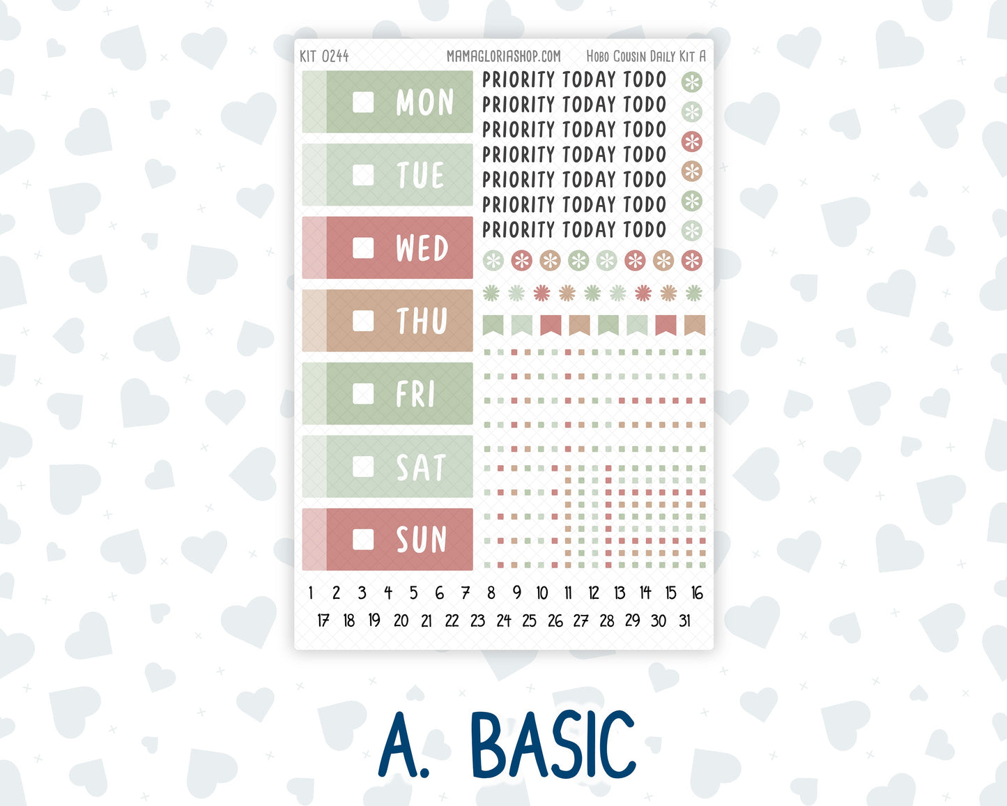 Kit 0244 - Hobonichi Cousin - Daily Kit - December - Santas Village