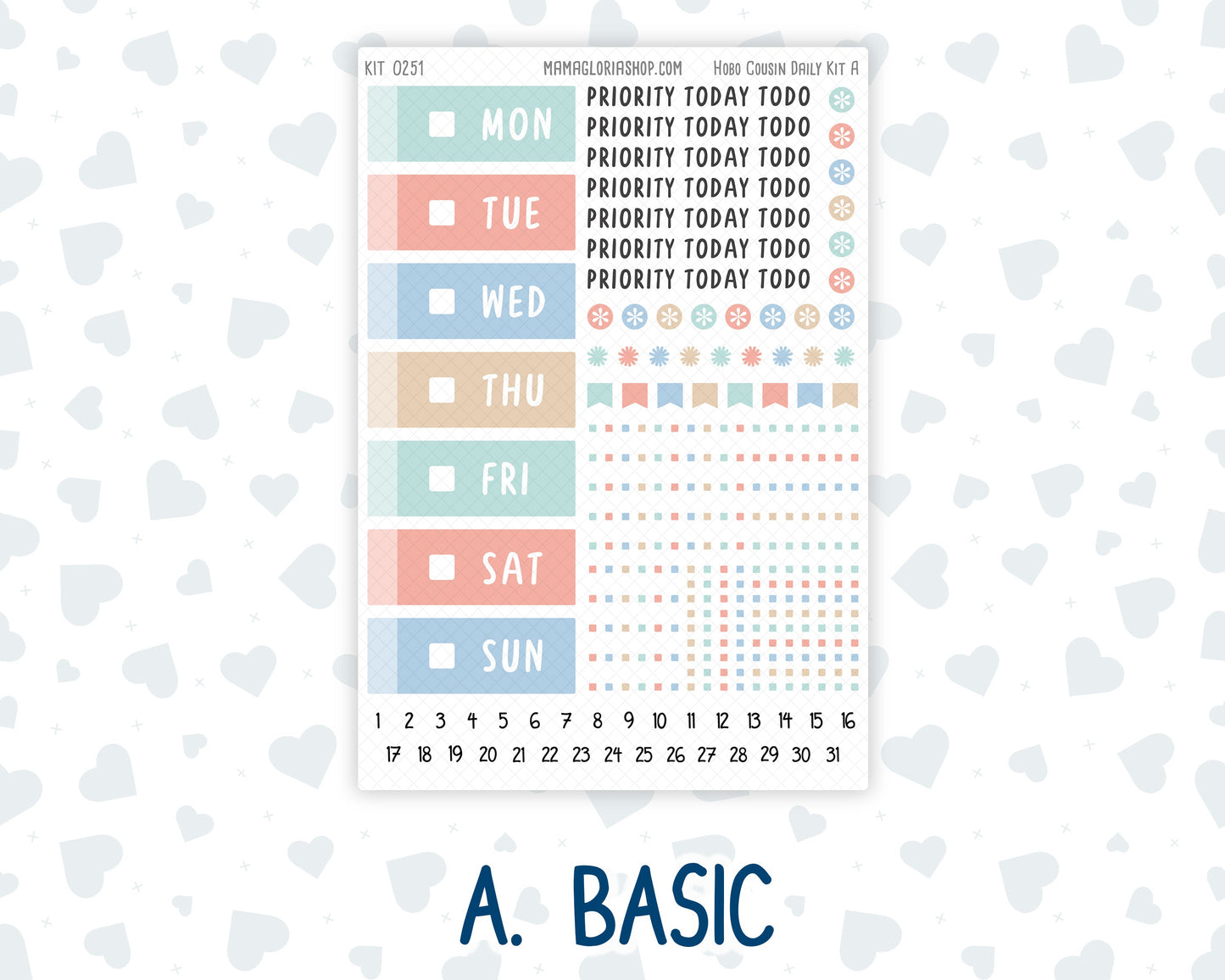 Kit 0251 - Hobonichi Cousin - Daily Kit - January - Pine & Paws