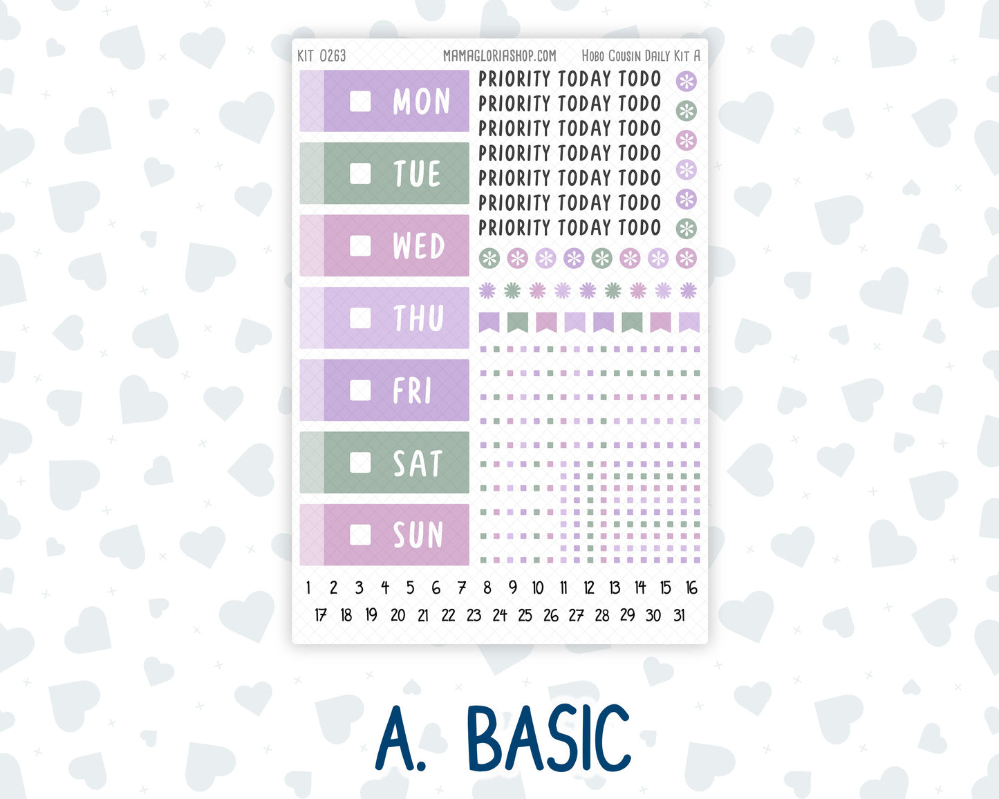 Kit 0263 - Hobonichi Cousin - Daily Kit - April - Lavender Drift