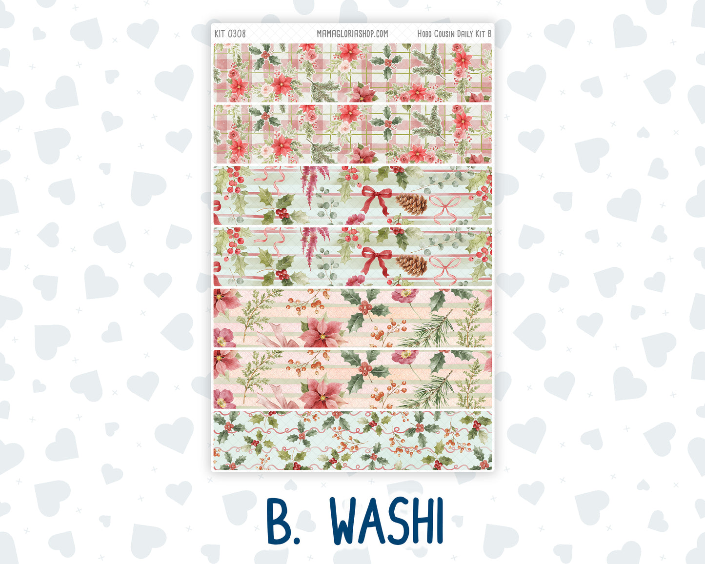 Kit 0308 - Hobonichi Cousin - Daily Kit - December - Knit & Holly
