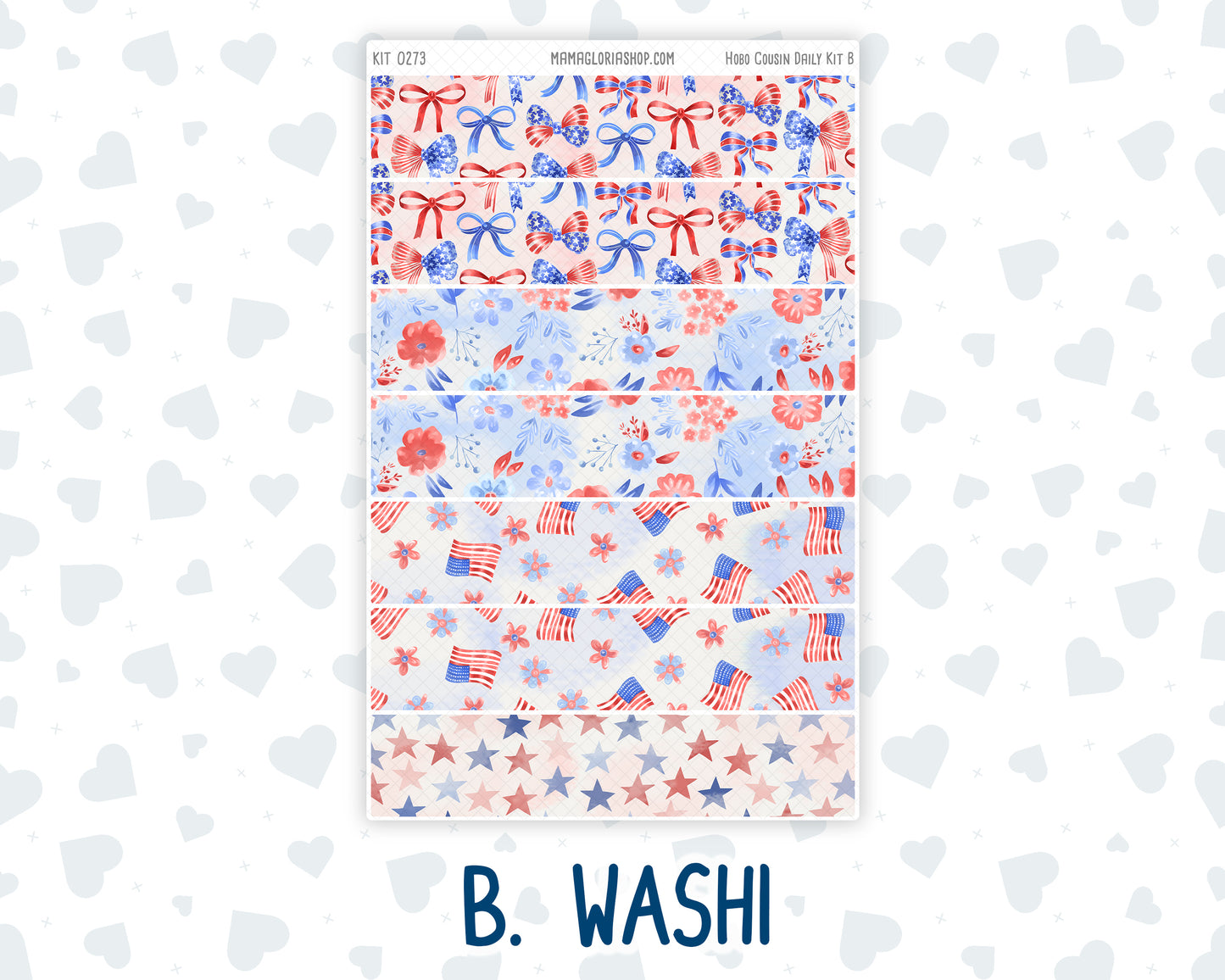 Kit 0273 - Hobonichi Cousin - Daily Kit - July - Americana In Bloom
