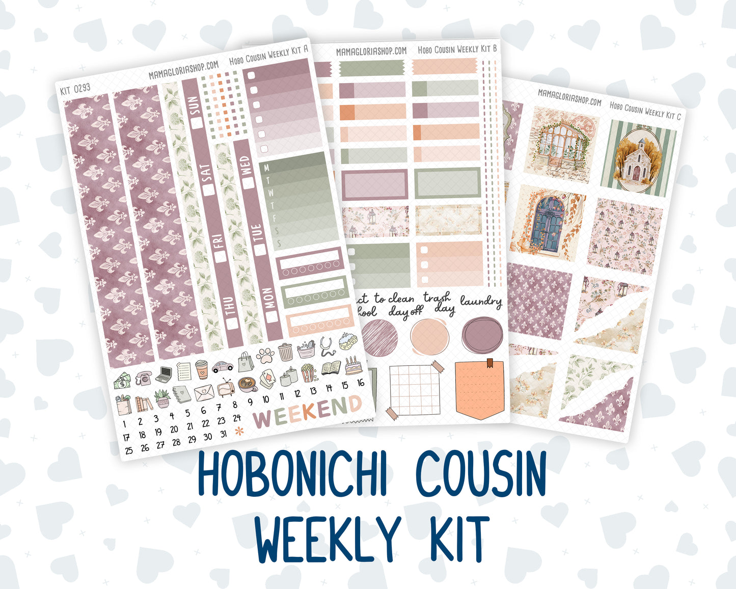 Kit 0293 - Hobonichi Cousin - Weekly Kit - September - Fleur de Provence - 1.3” Wide Columns