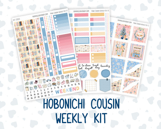 Kit 0305 - Hobonichi Cousin - Weekly Kit - December - Sugarplum Parade - 1.3” Wide Columns