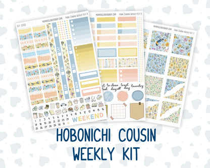 Kit 0265 - Hobonichi Cousin - Weekly Kit - May - Honeybee Sky - 1.3” Wide Columns