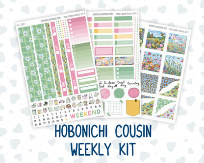 Kit 0267 - Hobonichi Cousin - Weekly Kit - May - Flowers For Mama - 1.3” Wide Columns