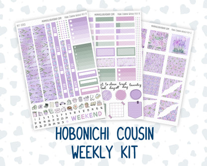 Kit 0263 - Hobonichi Cousin - Weekly Kit - April - Lavender Drift - 1.3” Wide Columns