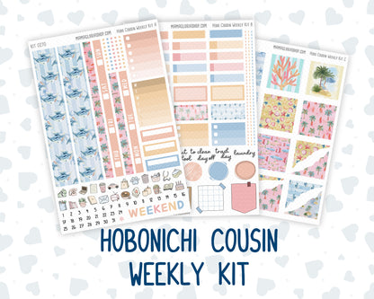 Kit 0270 - Hobonichi Cousin - Weekly Kit - June - Beachside Bliss - 1.3” Wide Columns