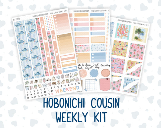 Kit 0270 - Hobonichi Cousin - Weekly Kit - June - Beachside Bliss - 1.3” Wide Columns