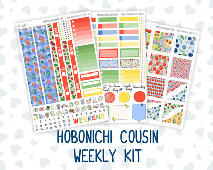 Kit 0220 - Hobonichi Cousin - Weekly Kit - June - June Berries - 1.3” Wide Columns