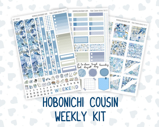 Kit 0249 - Hobonichi Cousin - Weekly Kit - January - Icy Lace - 1.3” Wide Columns