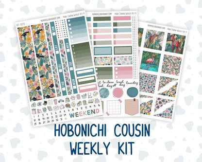 Kit 0275 - Hobonichi Cousin - Weekly Kit - July - Tropical Safari Blush - 1.3” Wide Columns