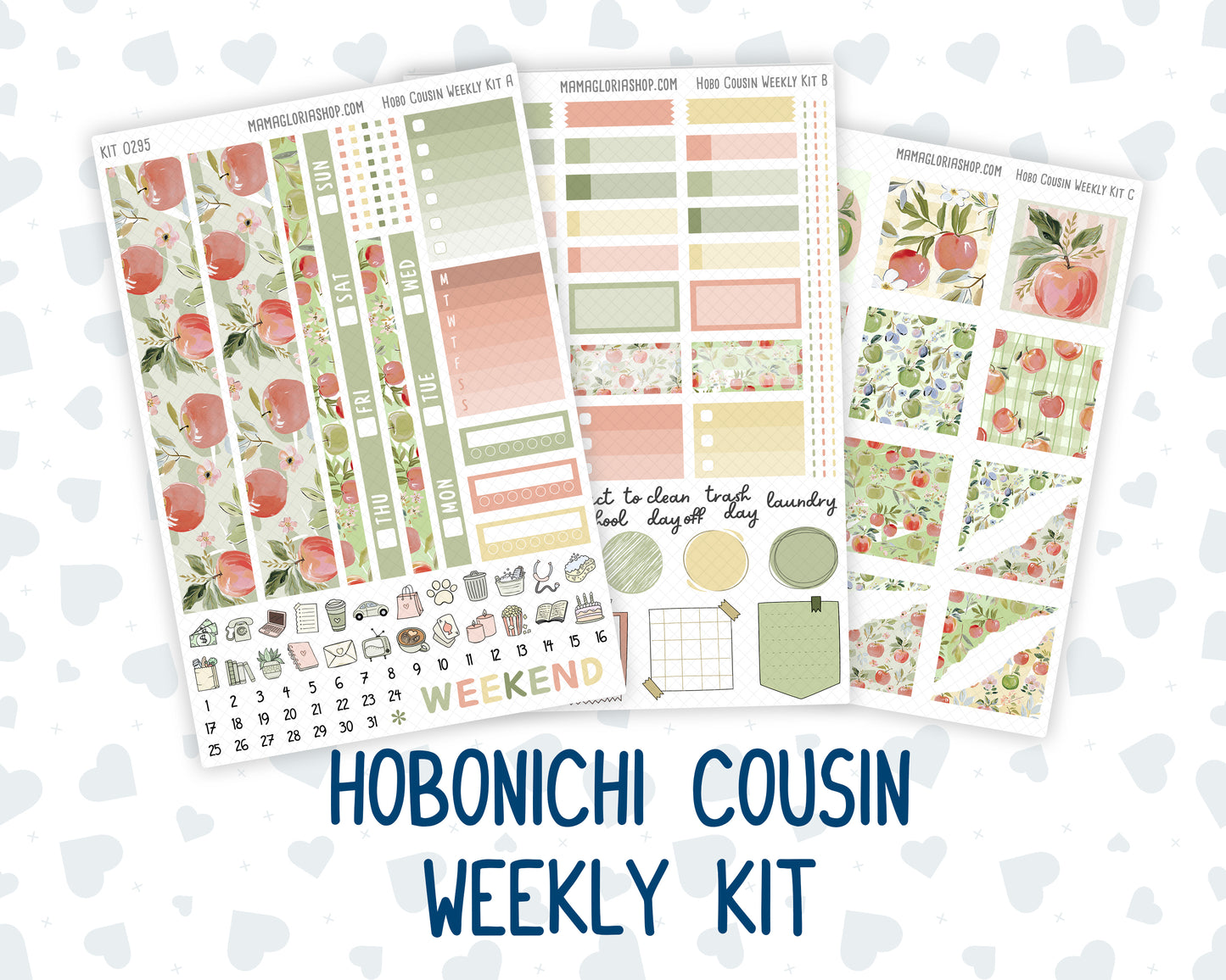 Kit 0295 - Hobonichi Cousin - Weekly Kit - September - Apple Harvest - 1.3” Wide Columns