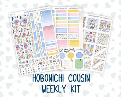 Kit 0279 - Hobonichi Cousin - Weekly Kit - August - Not Ready For School - 1.3” Wide Columns