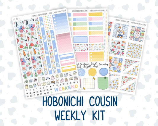 Kit 0279 - Hobonichi Cousin - Weekly Kit - August - Not Ready For School - 1.3” Wide Columns