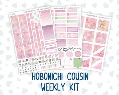 Kit 0253 - Hobonichi Cousin - Weekly Kit - February - Rosy Daydreams - 1.3” Wide Columns