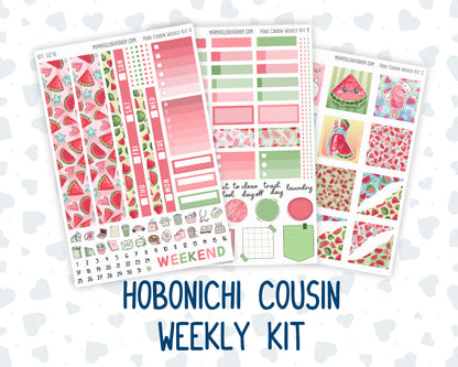 Kit 0276 - Hobonichi Cousin - Weekly Kit - July - Melon Crush - 1.3” Wide Columns