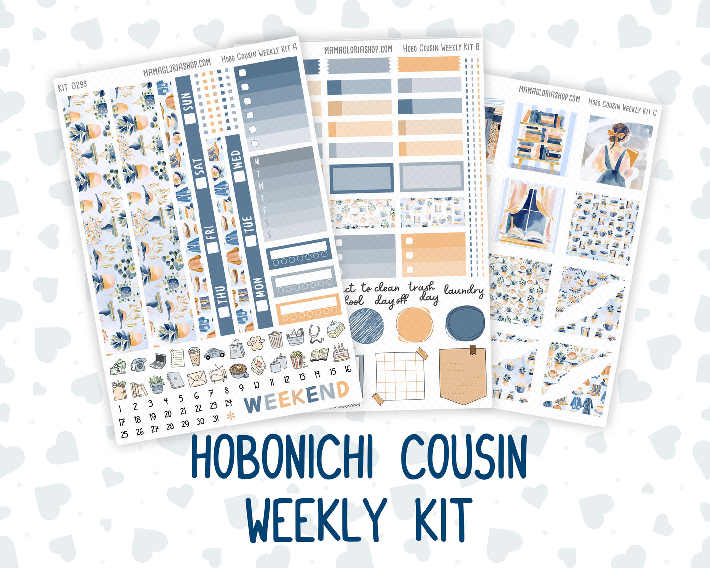 Kit 0299 - Hobonichi Cousin - Weekly Kit - October - Book Nook - 1.3” Wide Columns