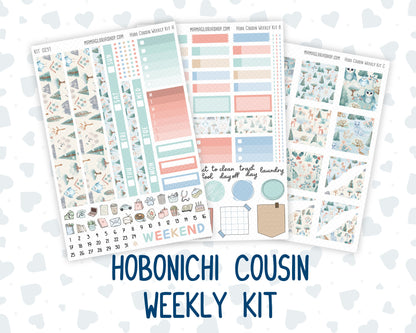 Kit 0251 - Hobonichi Cousin - Weekly Kit - January - Pine & Paws - 1.3” Wide Columns