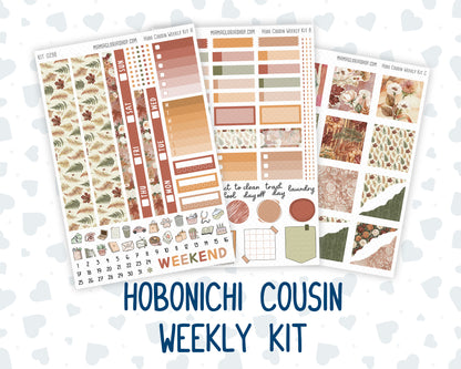 Kit 0298 - Hobonichi Cousin - Weekly Kit - October - Velvet Bloom - 1.3” Wide Columns
