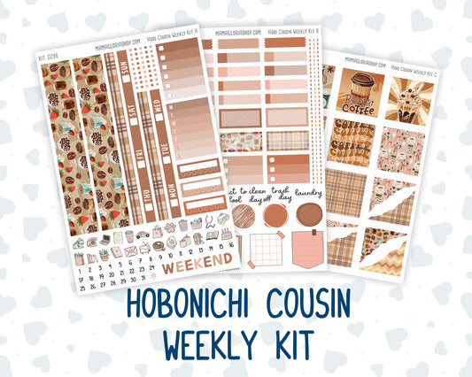Kit 0296 - Hobonichi Cousin - Weekly Kit - September - Coffee Break - 1.3” Wide Columns
