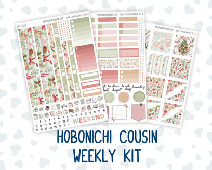 Kit 0308 - Hobonichi Cousin - Weekly Kit - December - Knit & Holly - 1.3” Wide Columns