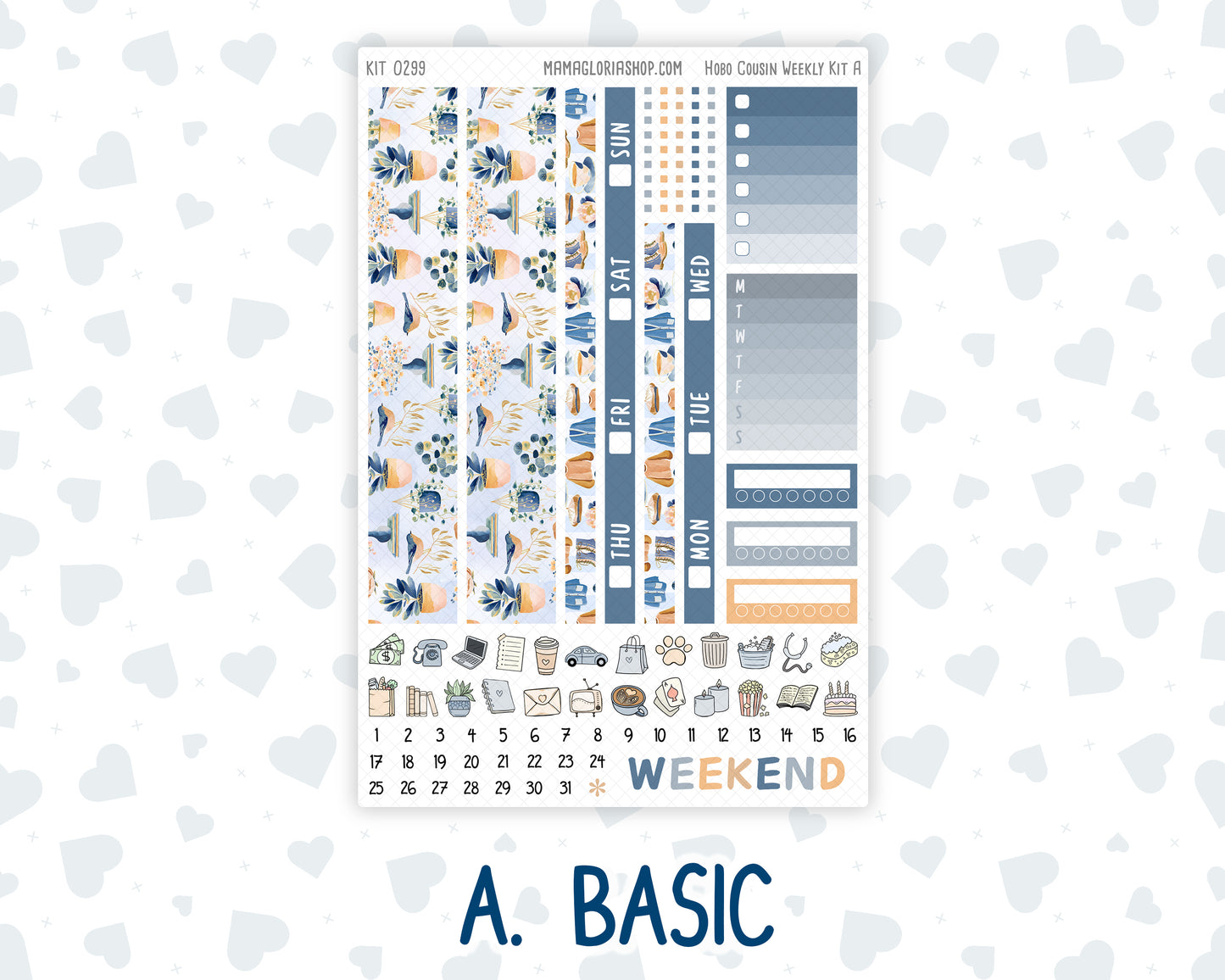 Kit 0299 - Hobonichi Cousin - Weekly Kit - October - Book Nook - 1.3” Wide Columns