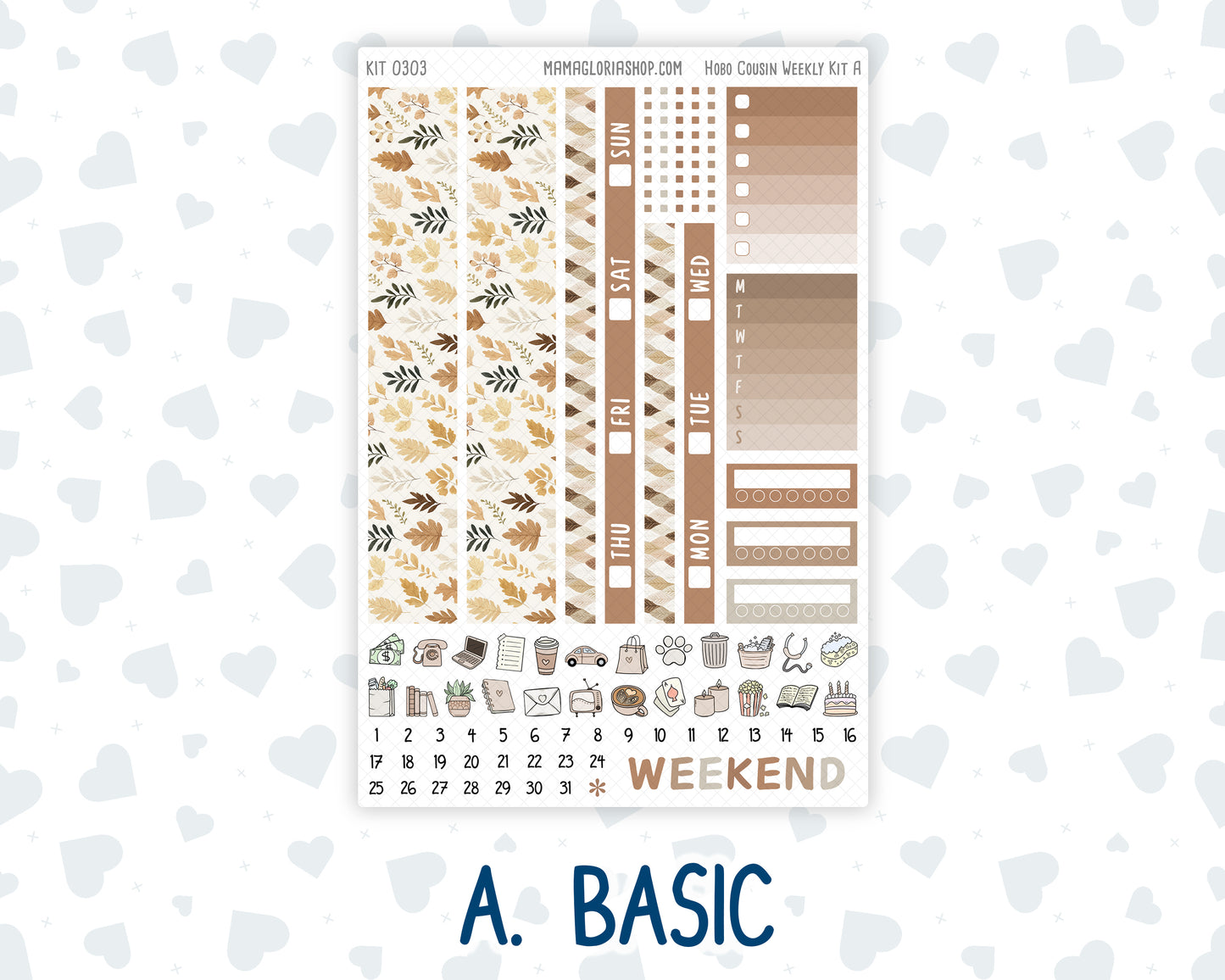 Kit 0303 - Hobonichi Cousin - Weekly Kit - November - Into The Woods - 1.3” Wide Columns