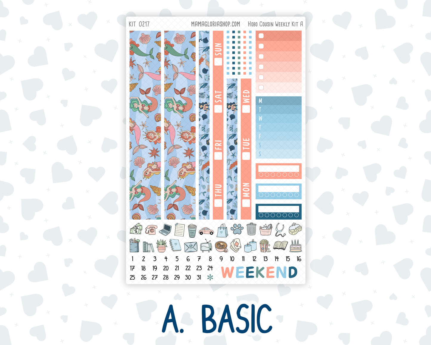 Kit 0217- Hobonichi Cousin – Weekly Kit – 1.3” Wide Columns - Once Upon A Time- May