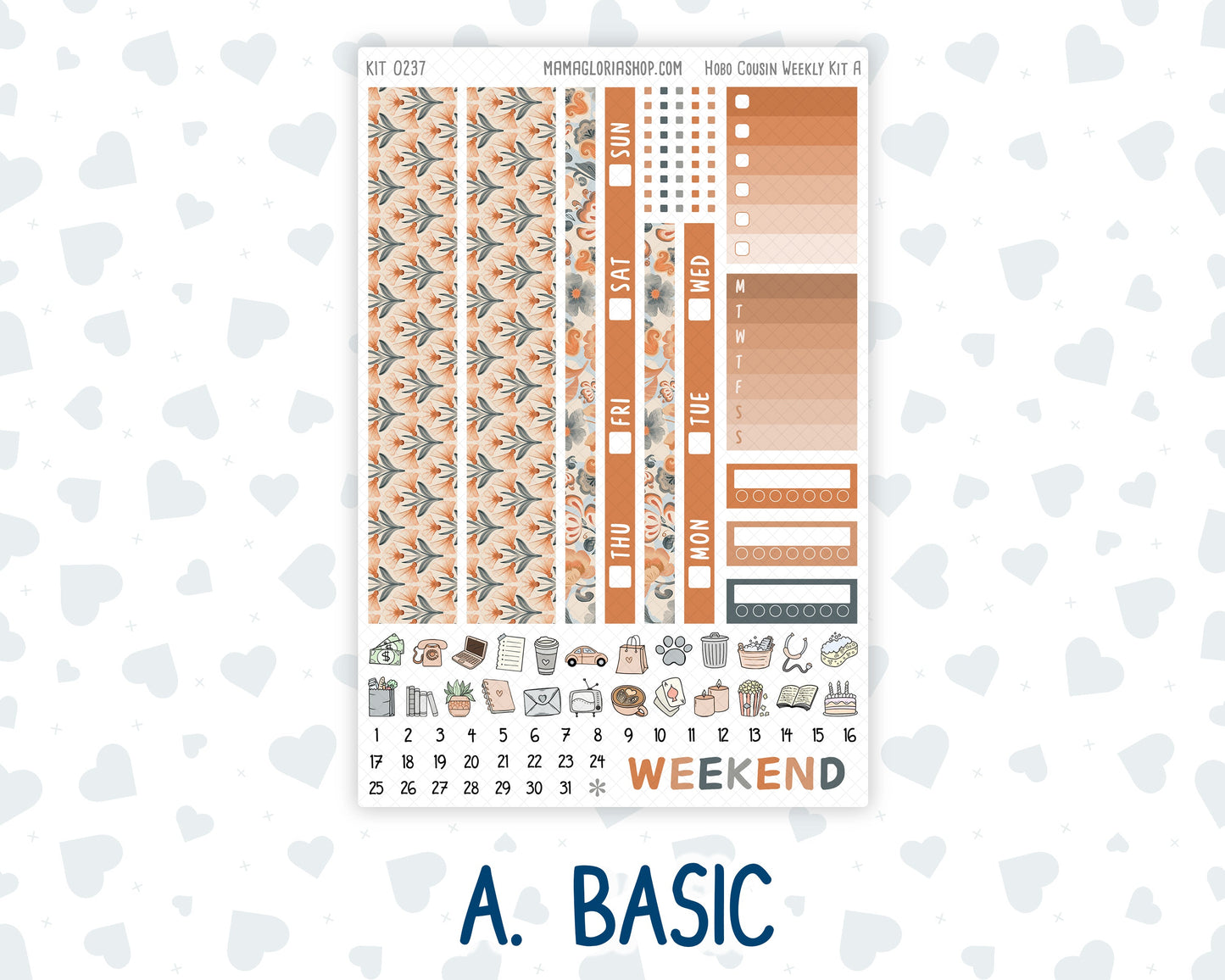 Kit 0237 - Hobonichi Cousin - Weekly Kit - October - Forest Folk - 1.3” Wide Columns