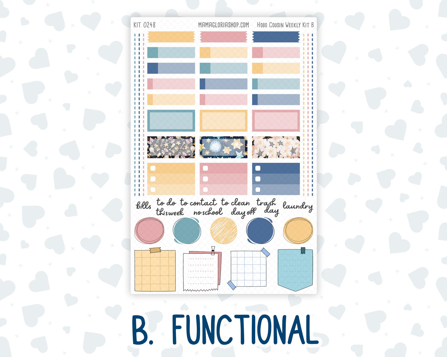 Kit 0248 - Hobonichi Cousin - Weekly Kit - January - Midnight Countdown - 1.3” Wide Columns