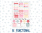 Kit 0254 - Hobonichi Cousin - Weekly Kit - February - Valentine Village - 1.3” Wide Columns