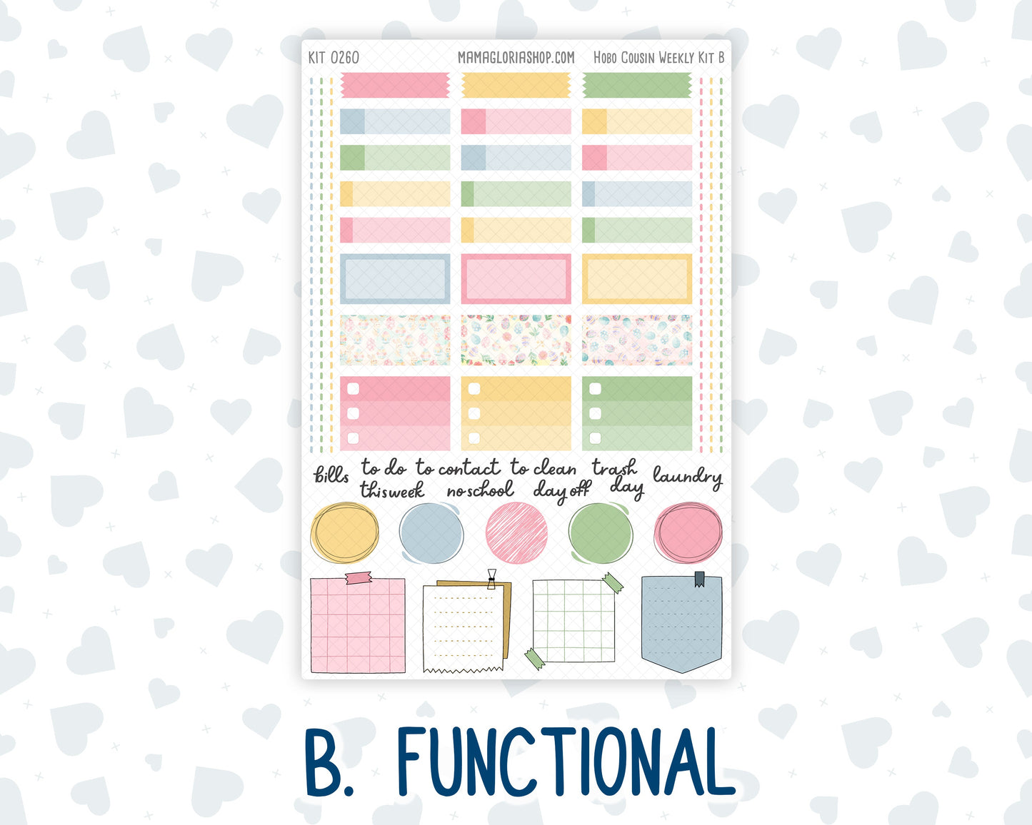 Kit 0260 - Hobonichi Cousin - Weekly Kit - April - Pastel Egg Hunt - 1.3” Wide Columns
