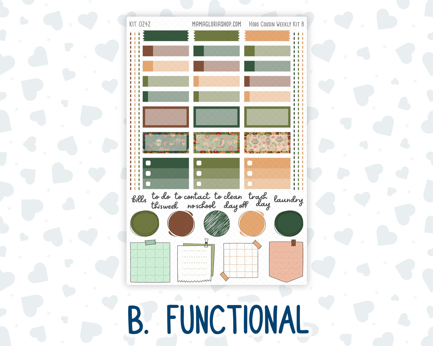 Kit 0242 - Hobonichi Cousin - Weekly Kit - November - Cottage Autumn - 1.3” Wide Columns