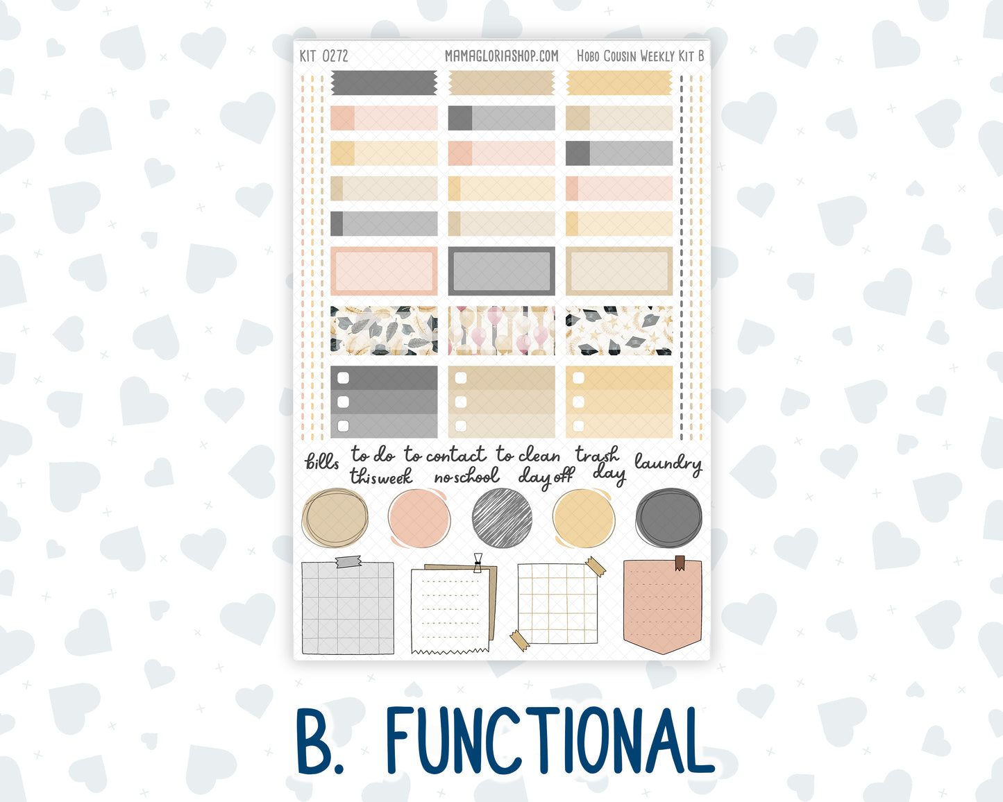 Kit 0272 - Hobonichi Cousin - Weekly Kit - May - Graduation - 1.3” Wide Columns
