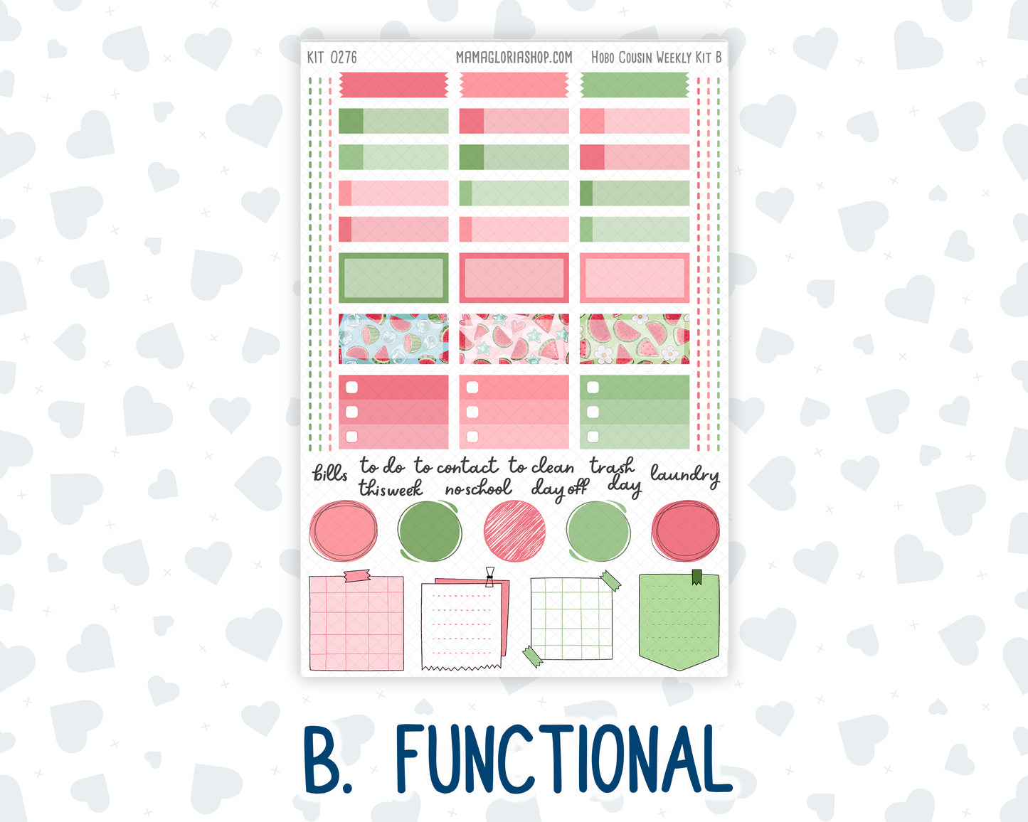 Kit 0276 - Hobonichi Cousin - Weekly Kit - July - Melon Crush - 1.3” Wide Columns