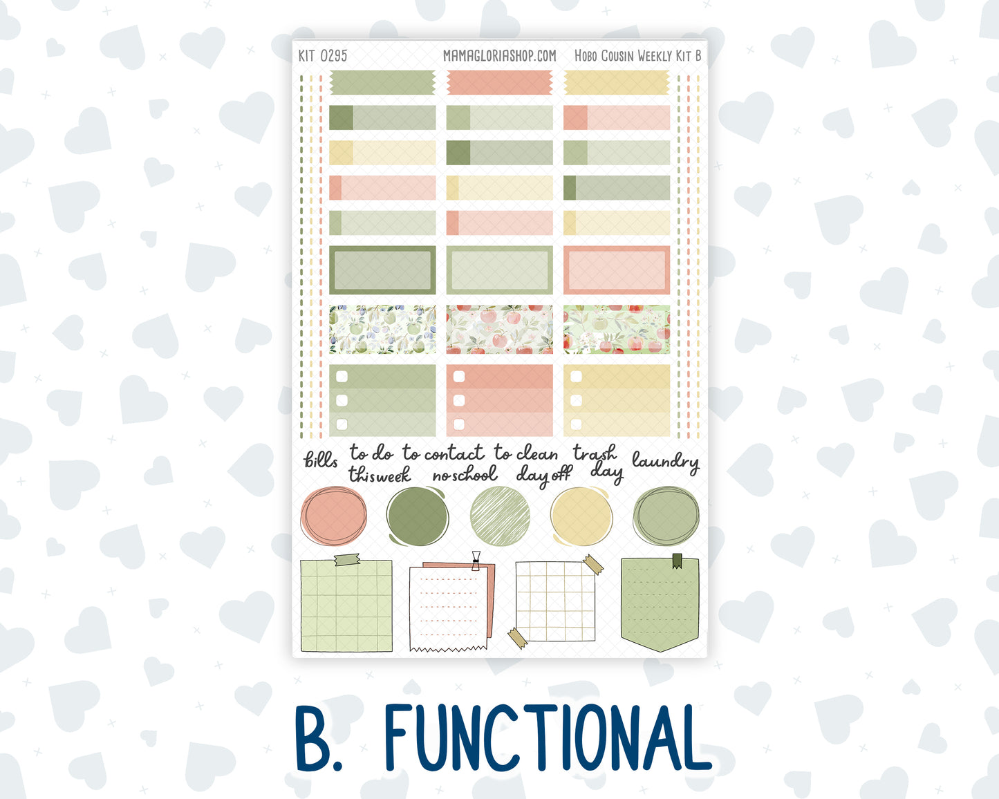 Kit 0295 - Hobonichi Cousin - Weekly Kit - September - Apple Harvest - 1.3” Wide Columns