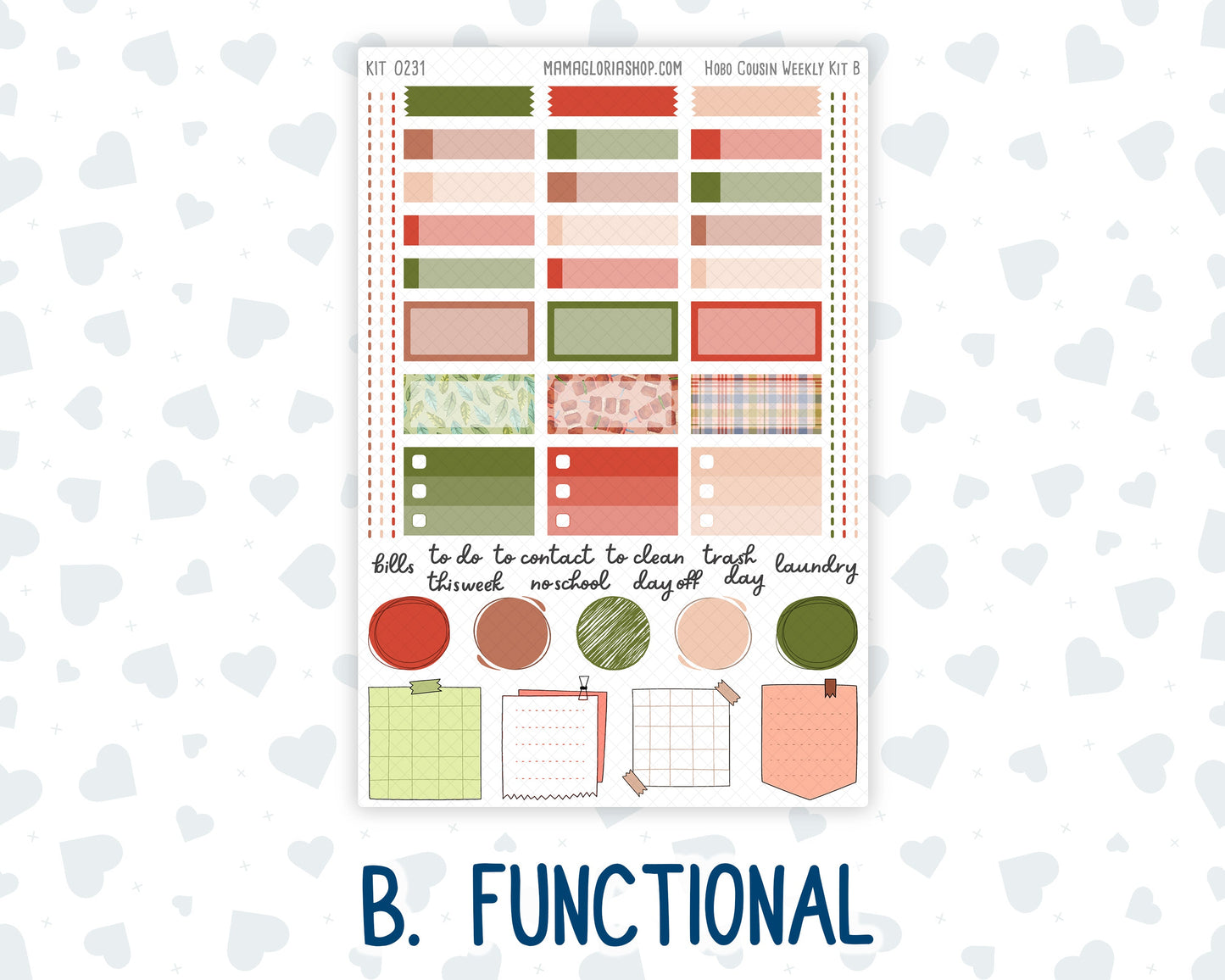 Kit 0231 - Hobonichi Cousin - Weekly Kit - August - Backyard BBQ - 1.3” Wide Columns