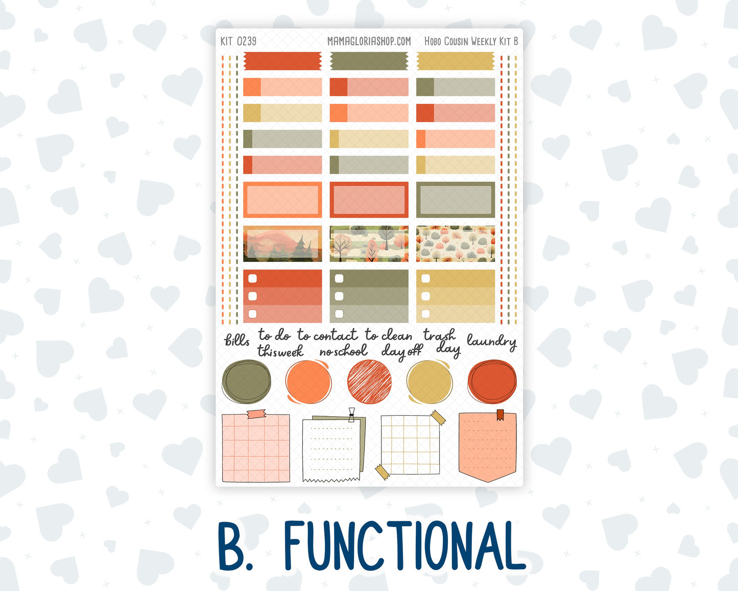 Kit 0239 - Hobonichi Cousin - Weekly Kit - October - October Stroll - 1.3” Wide Columns