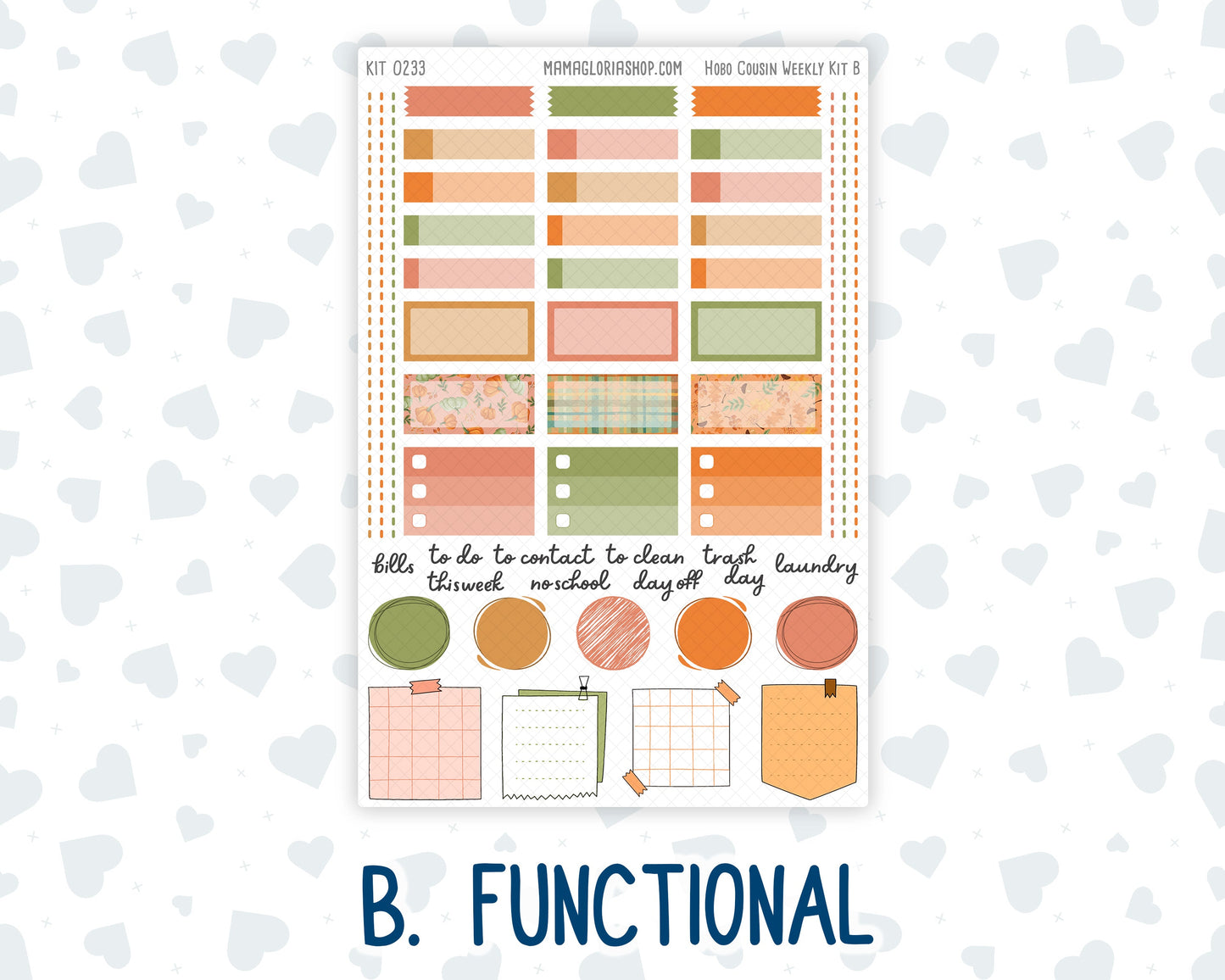 Kit 0233 - Hobonichi Cousin - Weekly Kit - September - Cinnamon Days - 1.3” Wide Columns