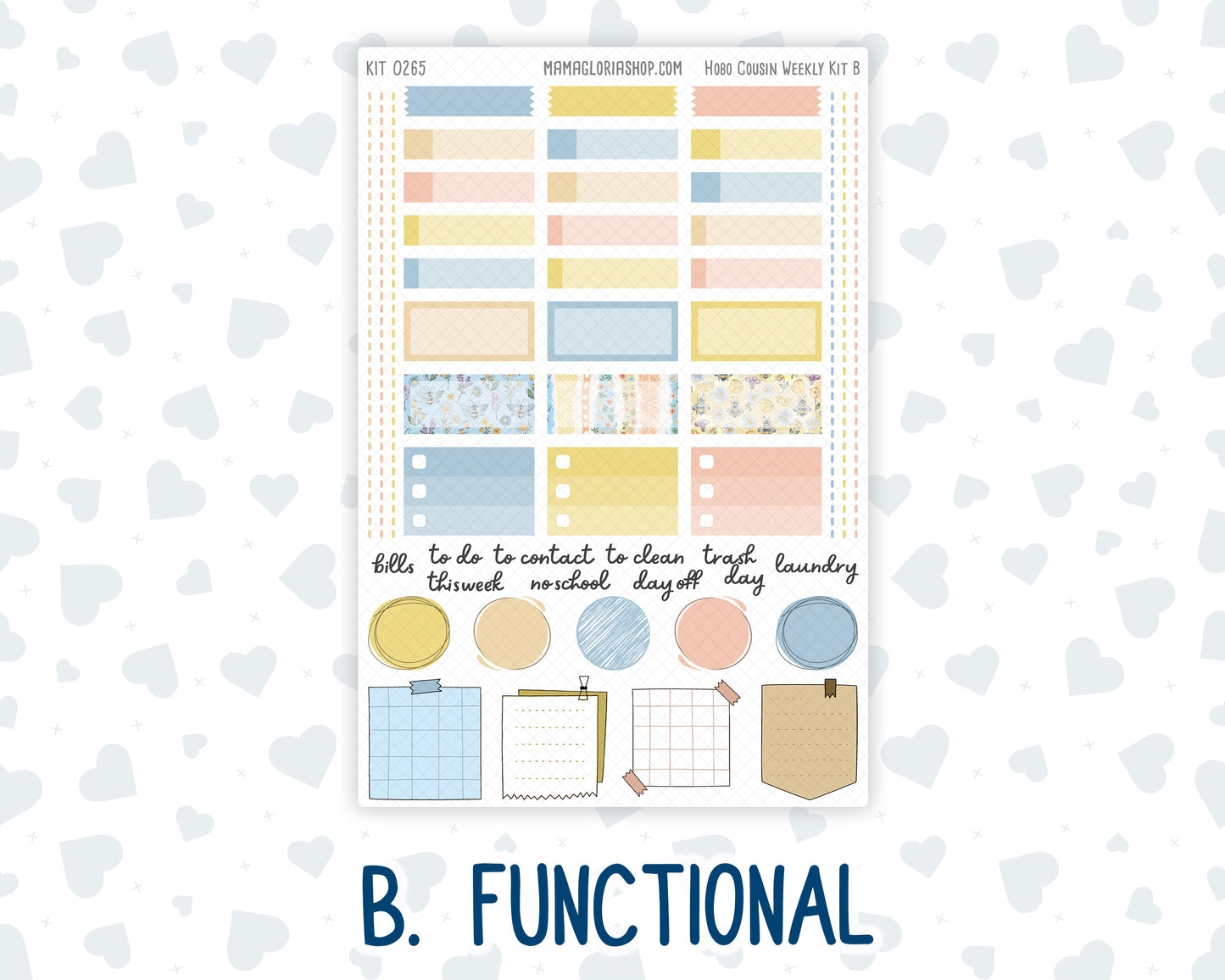 Kit 0265 - Hobonichi Cousin - Weekly Kit - May - Honeybee Sky - 1.3” Wide Columns