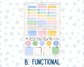 Kit 0279 - Hobonichi Cousin - Weekly Kit - August - Not Ready For School - 1.3” Wide Columns