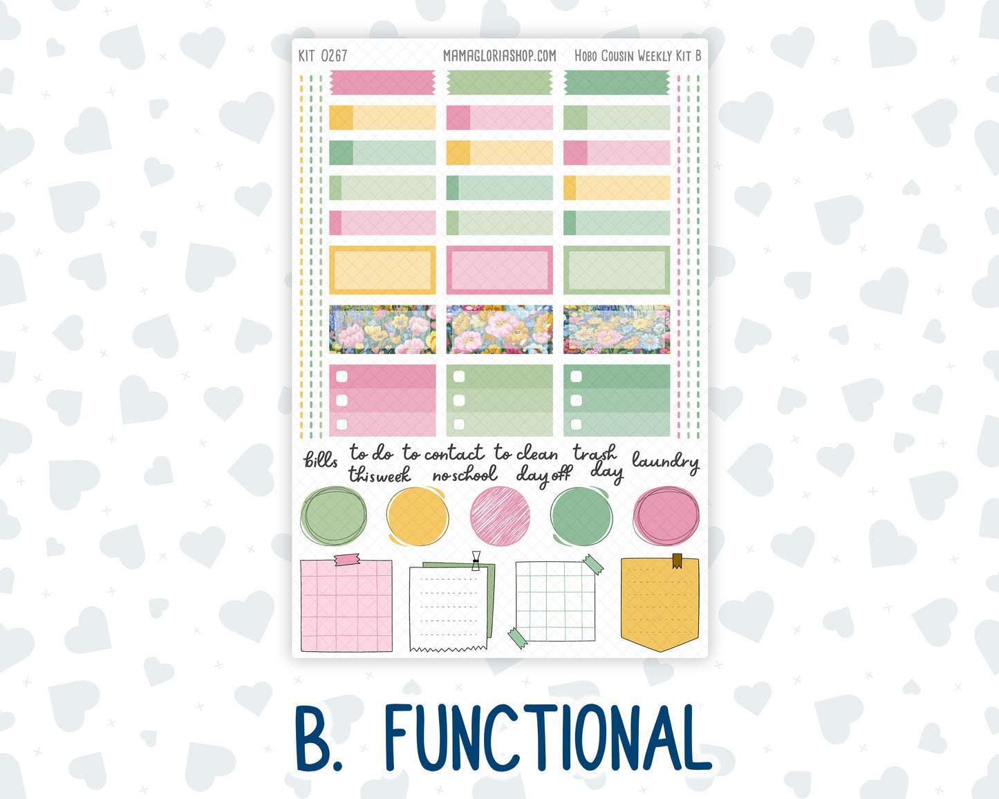 Kit 0267 - Hobonichi Cousin - Weekly Kit - May - Flowers For Mama - 1.3” Wide Columns