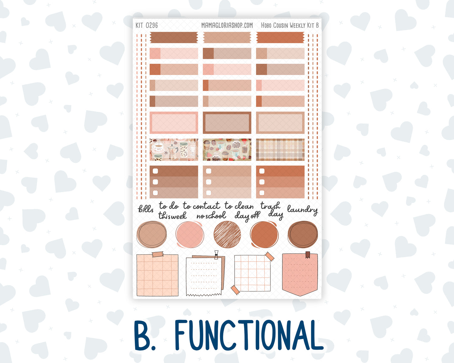 Kit 0296 - Hobonichi Cousin - Weekly Kit - September - Coffee Break - 1.3” Wide Columns