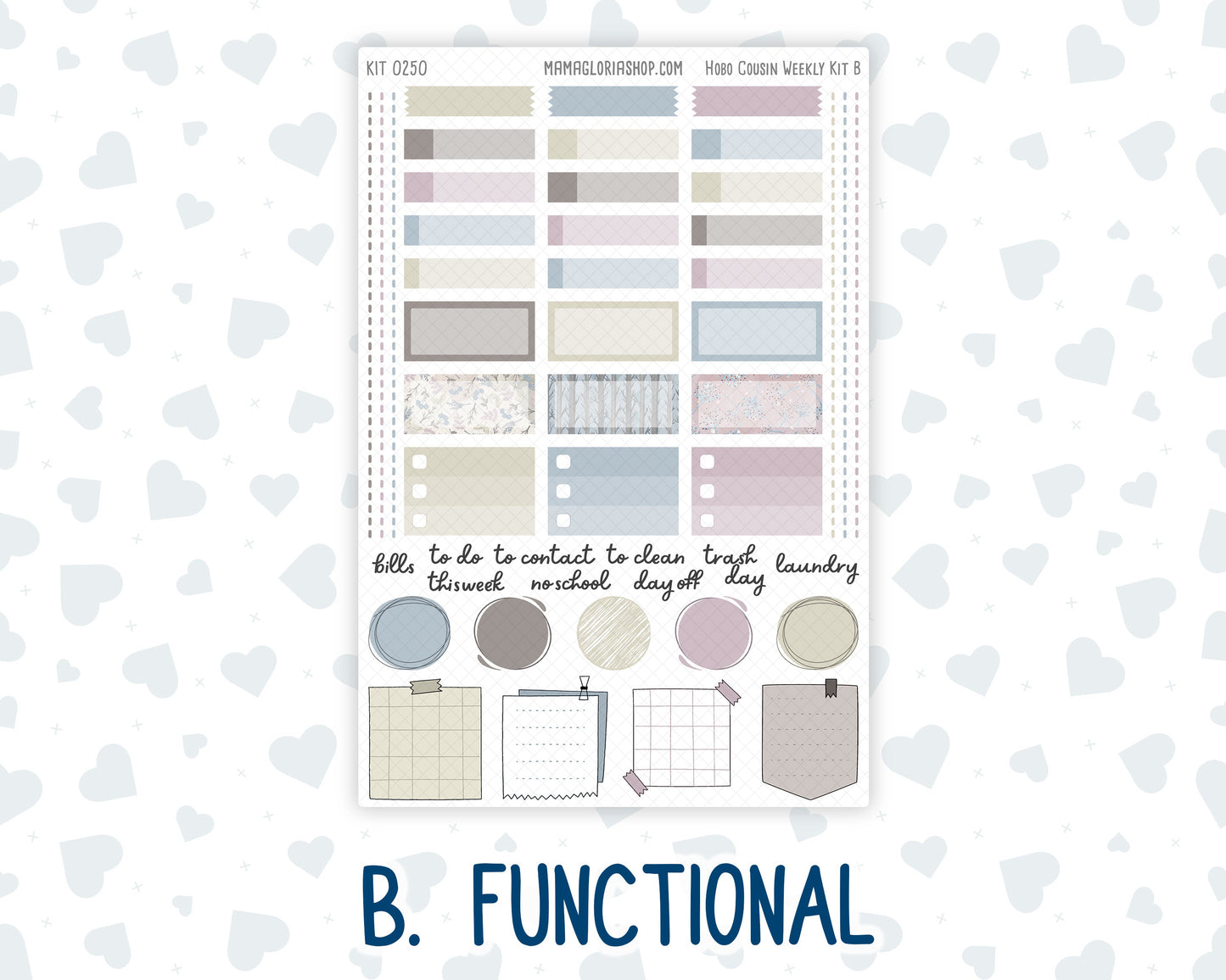 Kit 0250 - Hobonichi Cousin - Weekly Kit - Quiet January - 1.3” Wide Columns