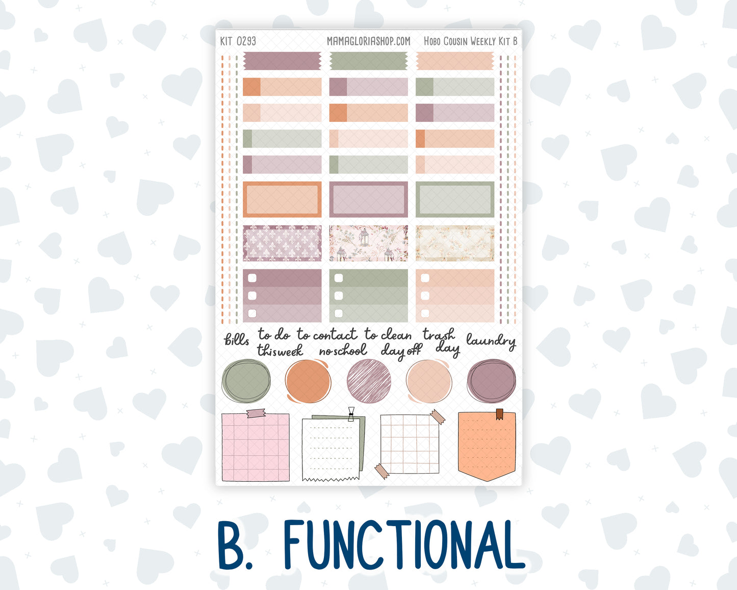 Kit 0293 - Hobonichi Cousin - Weekly Kit - September - Fleur de Provence - 1.3” Wide Columns