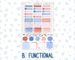 Kit 0273 - Hobonichi Cousin - Weekly Kit - July - Americana In Bloom - 1.3” Wide Columns