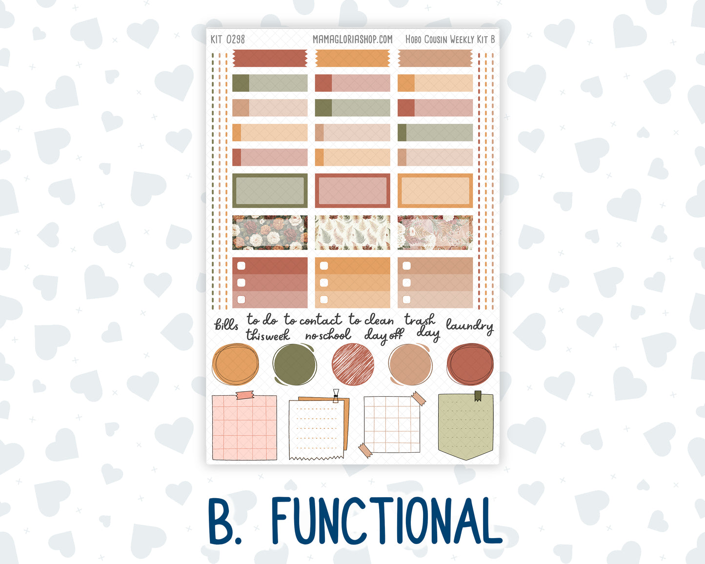 Kit 0298 - Hobonichi Cousin - Weekly Kit - October - Velvet Bloom - 1.3” Wide Columns