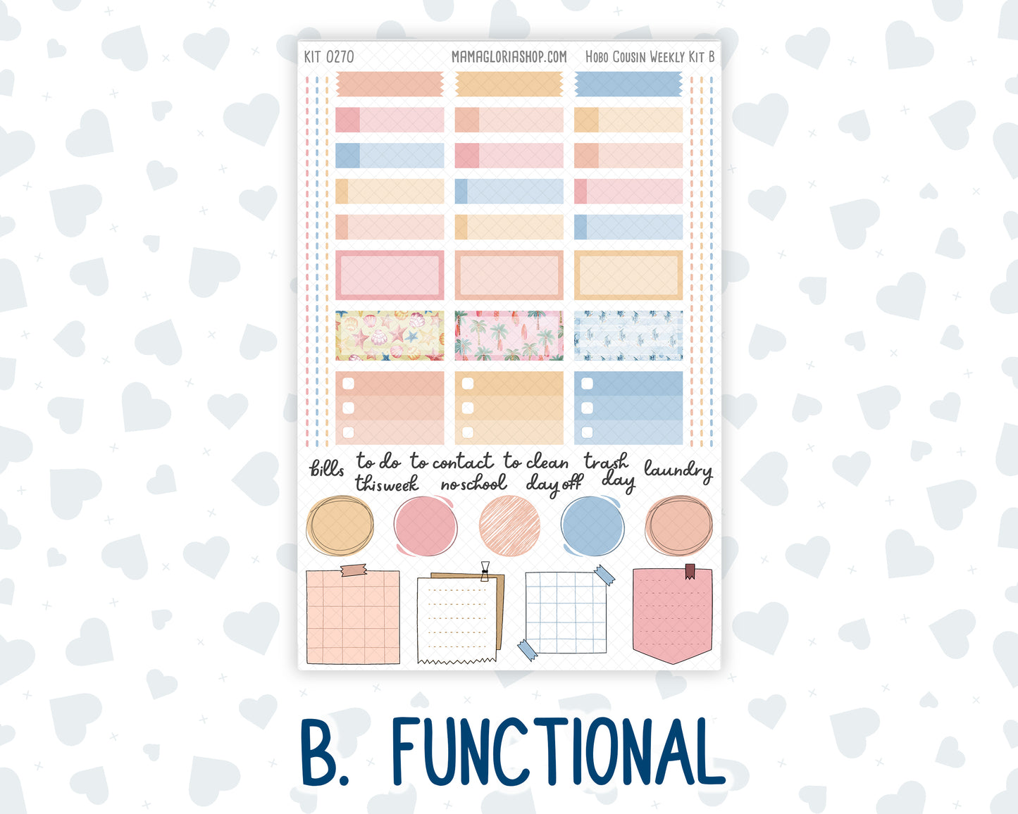 Kit 0270 - Hobonichi Cousin - Weekly Kit - June - Beachside Bliss - 1.3” Wide Columns